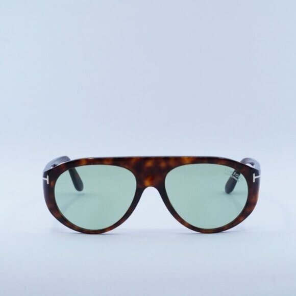 Tom Ford Rex 02 FT1001 54N Aviator Sunglasses - Havana/Green - Picture 2 of 9